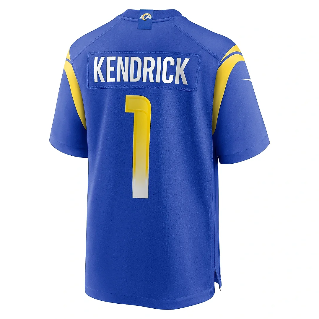 Zennovawear Men's Los Angeles Rams Derion Kendrick Royal Home Game Jersey