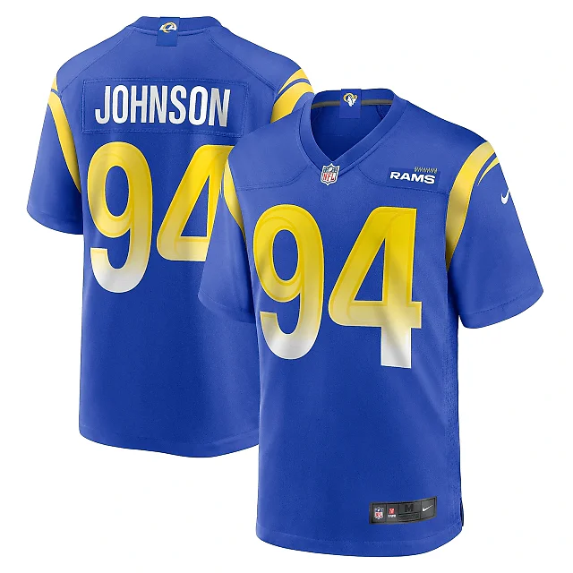 Zennovawear Men's Los Angeles Rams Desjuan Johnson Royal Home Game Jersey