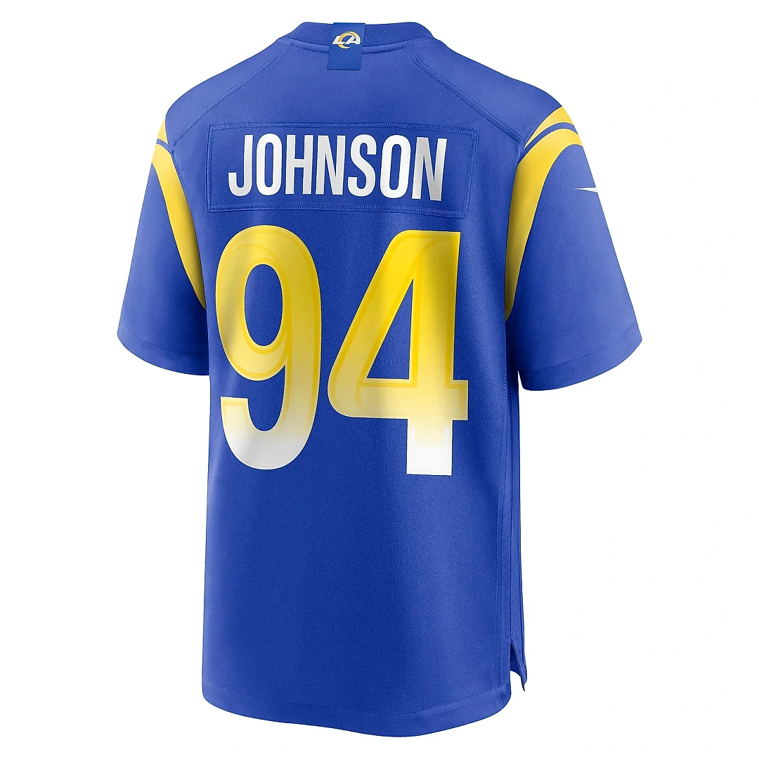 Zennovawear Men's Los Angeles Rams Desjuan Johnson Royal Home Game Jersey