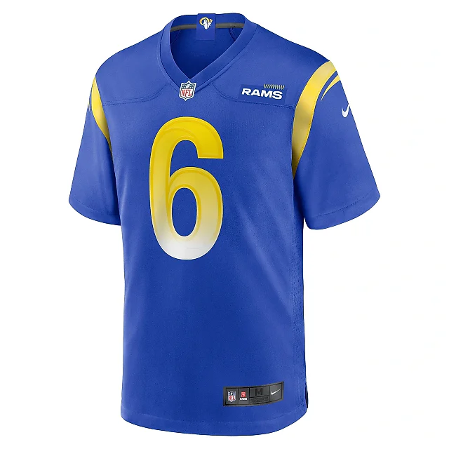 Zennovawear Men's Los Angeles Rams Drake Stoops Royal Game Jersey