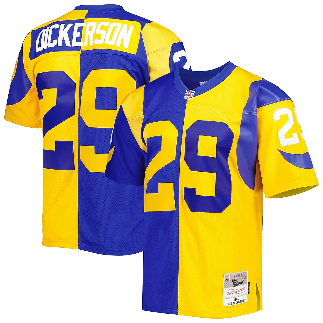 Zennovawear Men's Los Angeles Rams Eric Dickerson Mitchell & Ness Royal/Gold 1984 Split Legacy Jersey