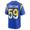Zennovawear Men's Los Angeles Rams Geron Christian Royal Team Game Jersey