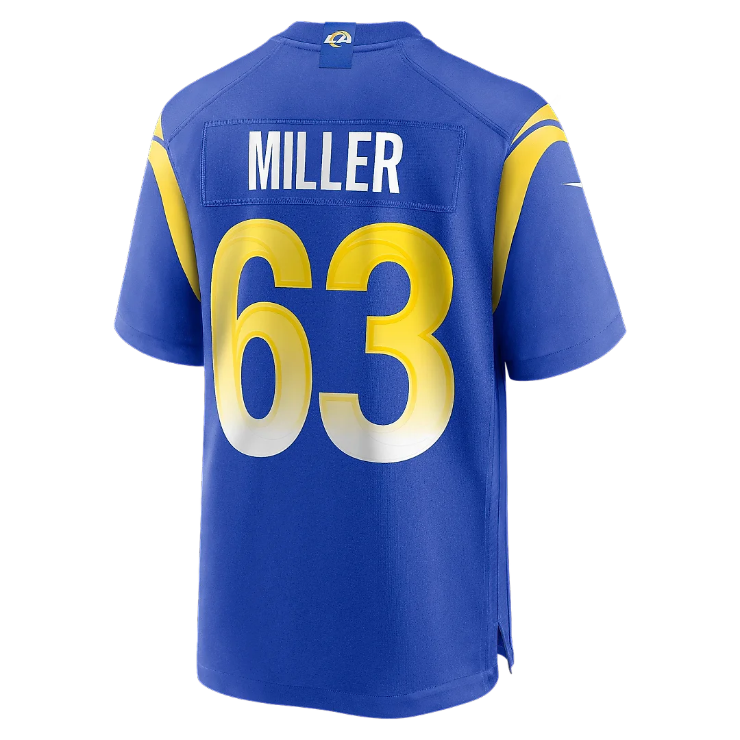 Zennovawear Men's Los Angeles Rams Grant Miller Royal Game Jersey