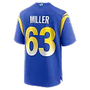 Zennovawear Men's Los Angeles Rams Grant Miller Royal Game Jersey
