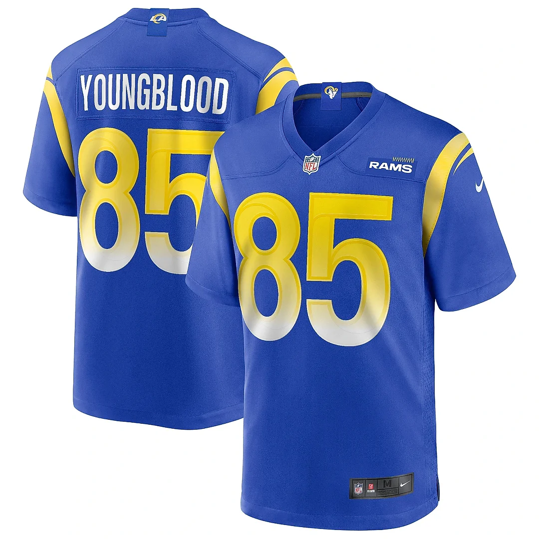 Zennovawear Men's Los Angeles Rams Jack Youngblood Royal Game Retired Player Jersey