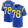 Zennovawear Men's Los Angeles Rams Jackie Slater Royal Game Retired Player Jersey