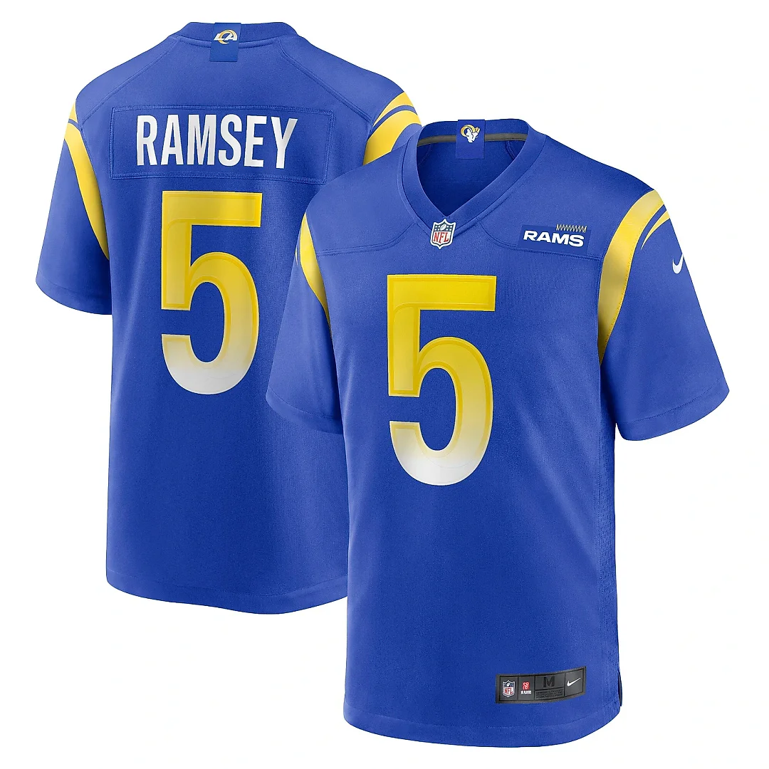 Zennovawear Men's Los Angeles Rams Jalen Ramsey Royal Player Game Jersey