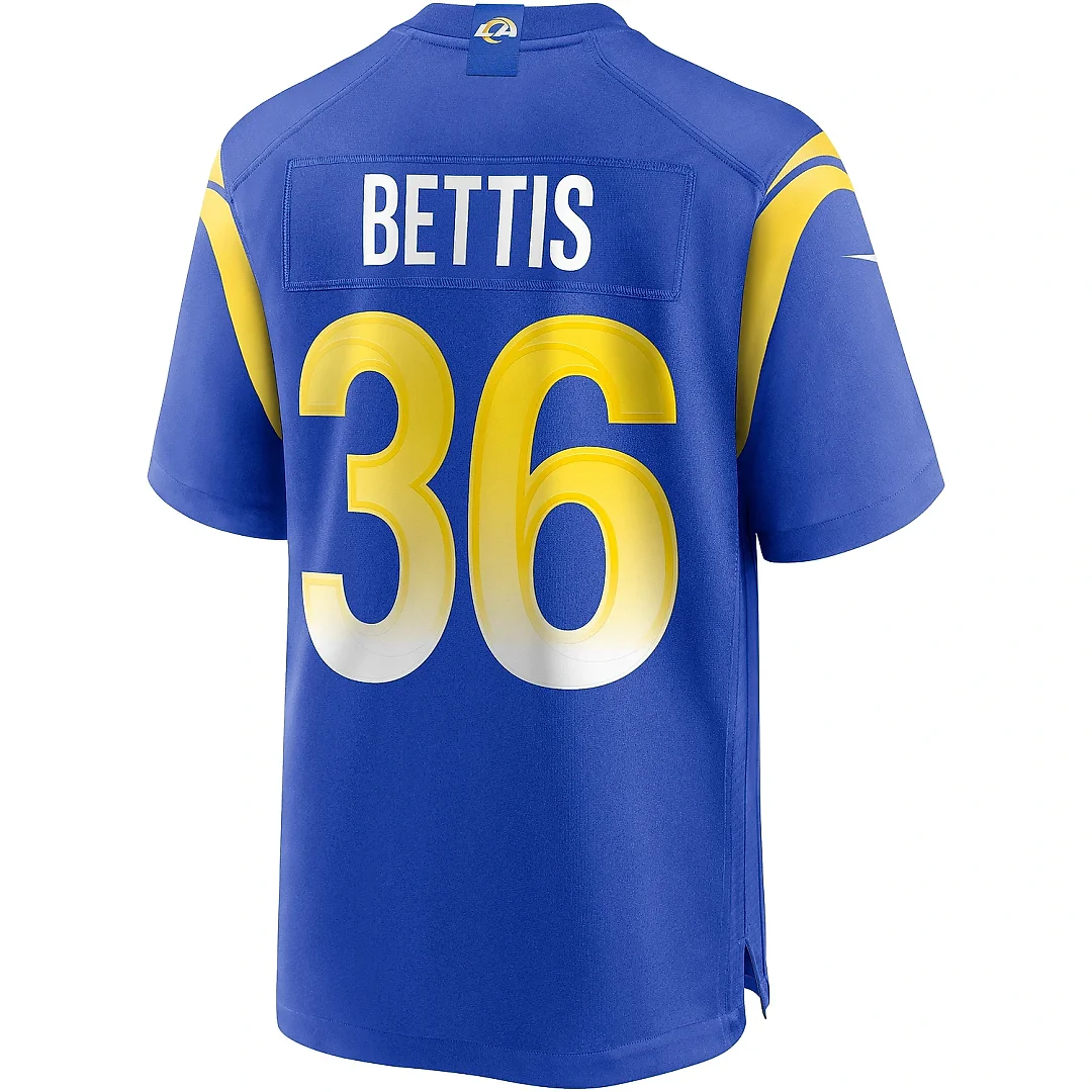 Zennovawear Men's Los Angeles Rams Jerome Bettis Royal Game Retired Player Jersey