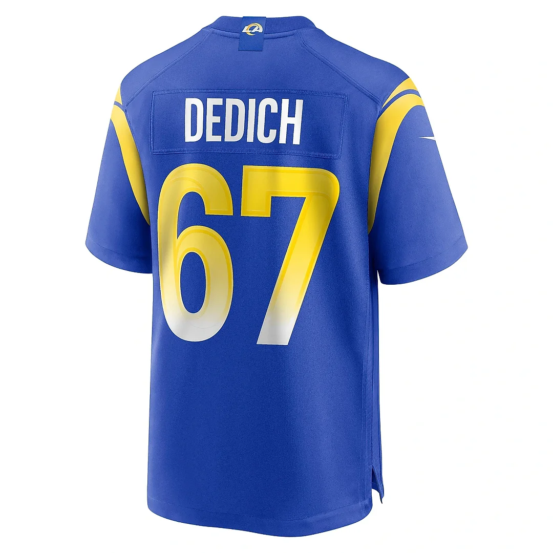Zennovawear Men's Los Angeles Rams Justin Dedich Royal Game Jersey