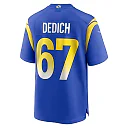 Zennovawear Men's Los Angeles Rams Justin Dedich Royal Game Jersey