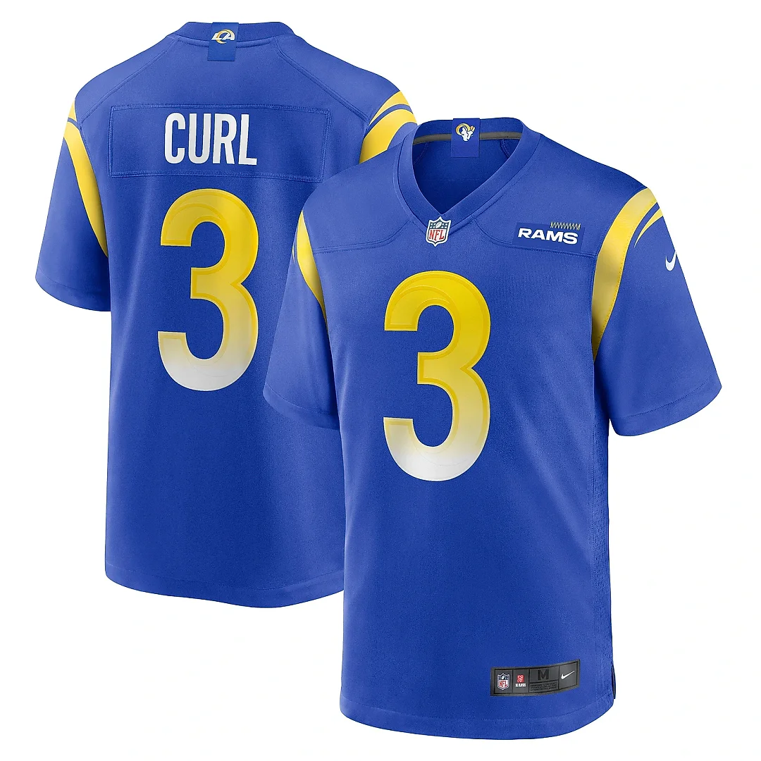 Zennovawear Men's Los Angeles Rams Kamren Curl Royal Game Jersey