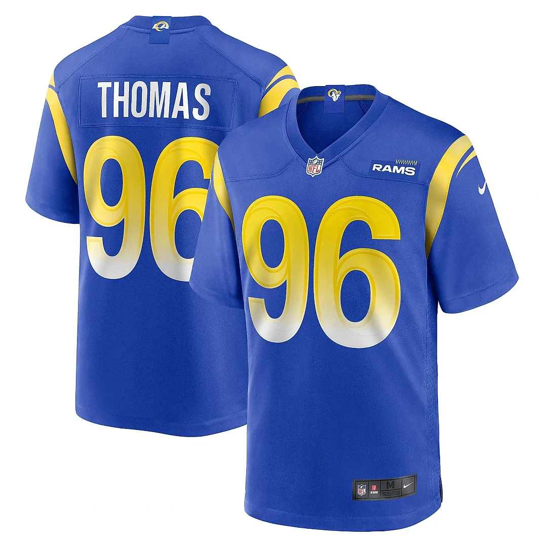 Zennovawear Men's Los Angeles Rams Keir Thomas Royal Game Player Jersey