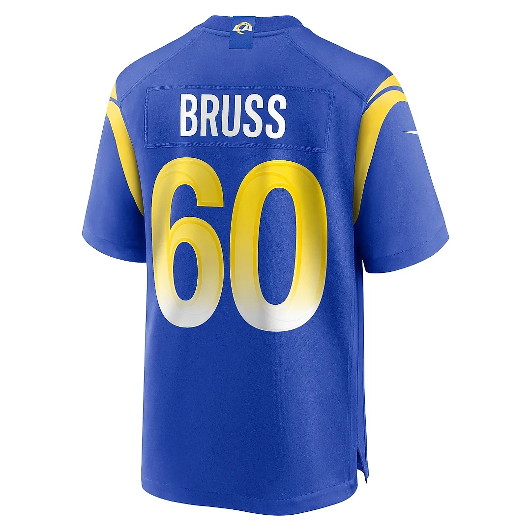 Zennovawear Men's Los Angeles Rams Logan Bruss Royal Game Player Jersey