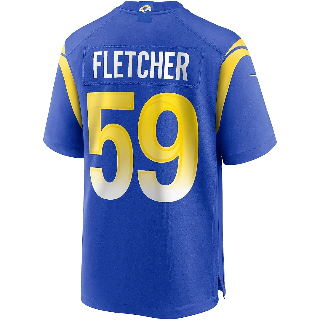 Zennovawear Men's Los Angeles Rams London Fletcher Royal Game Retired Player Jersey
