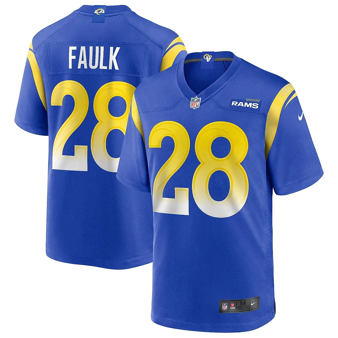 Zennovawear Men's Los Angeles Rams Marshall Faulk Royal Game Retired Player Jersey
