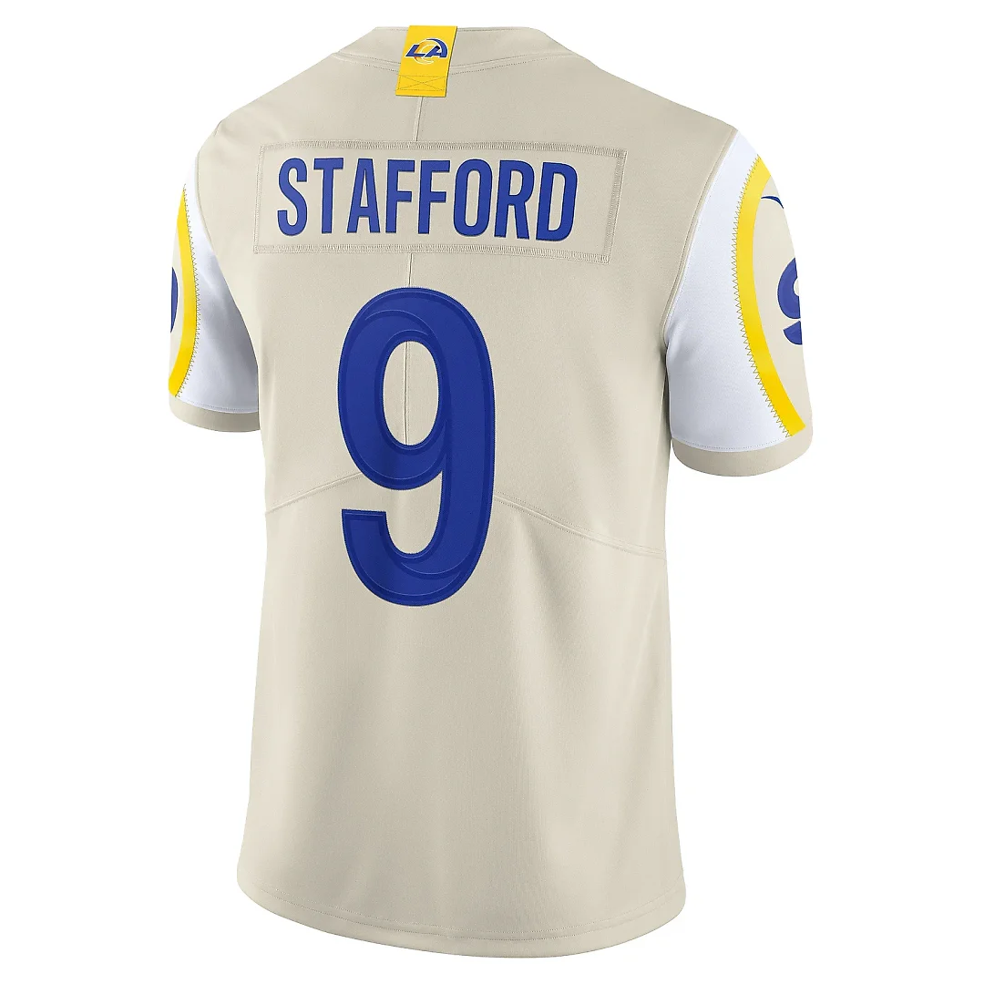 Zennovawear Men's Los Angeles Rams Matthew Stafford Bone Vapor Limited Jersey