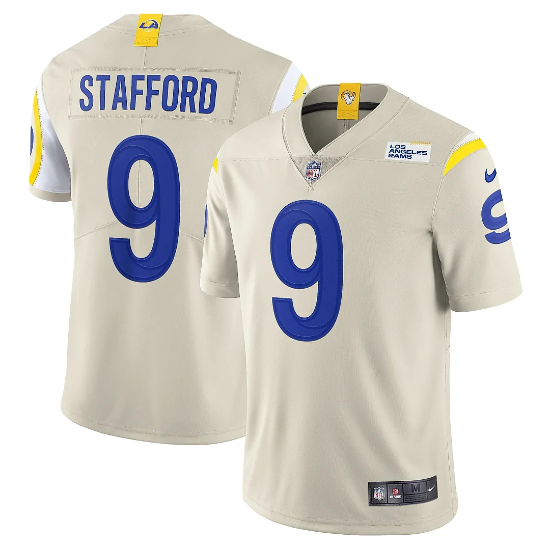 Zennovawear Men's Los Angeles Rams Matthew Stafford Bone Vapor Limited Jersey