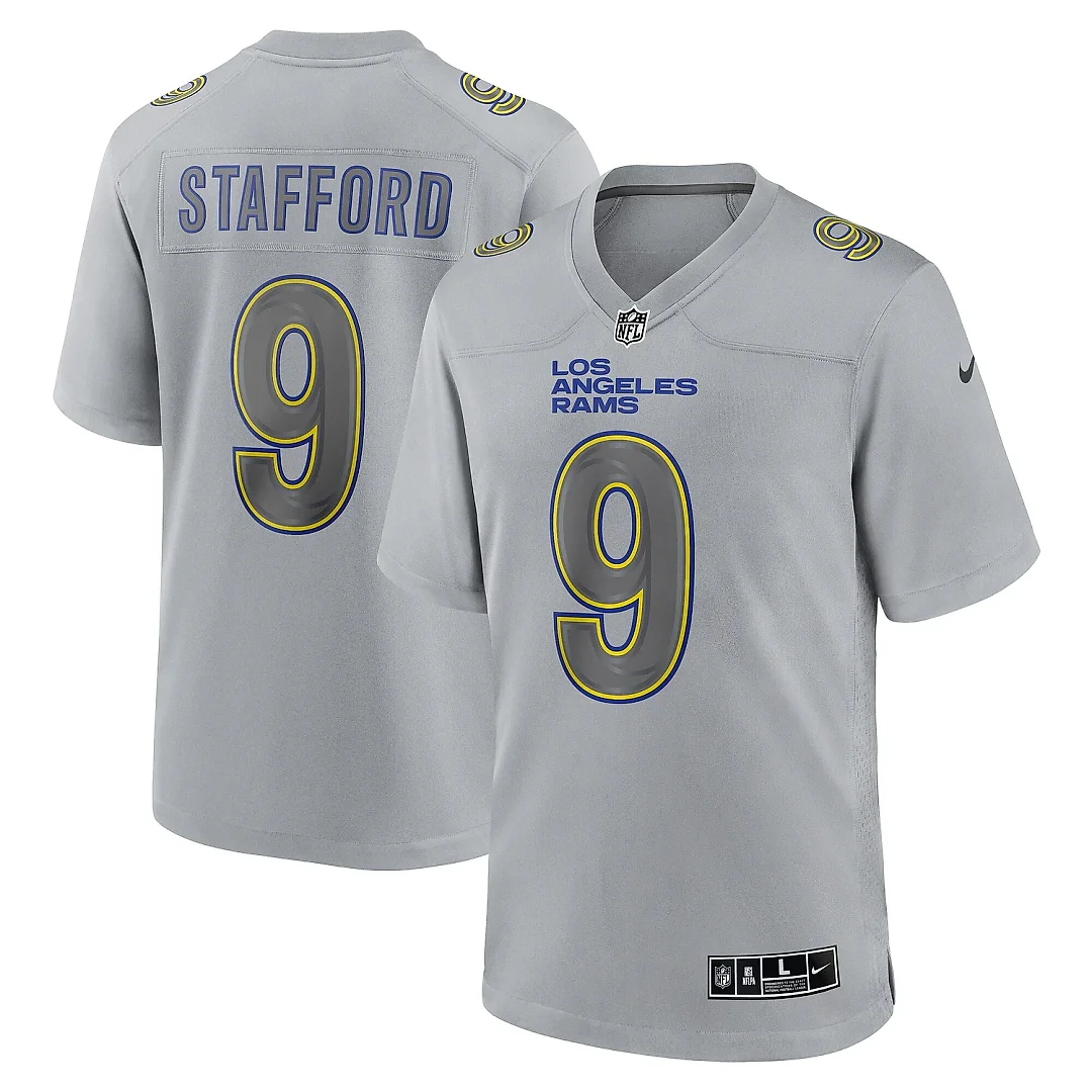 Zennovawear Men's Los Angeles Rams Matthew Stafford Gray Atmosphere Fashion Game Jersey
