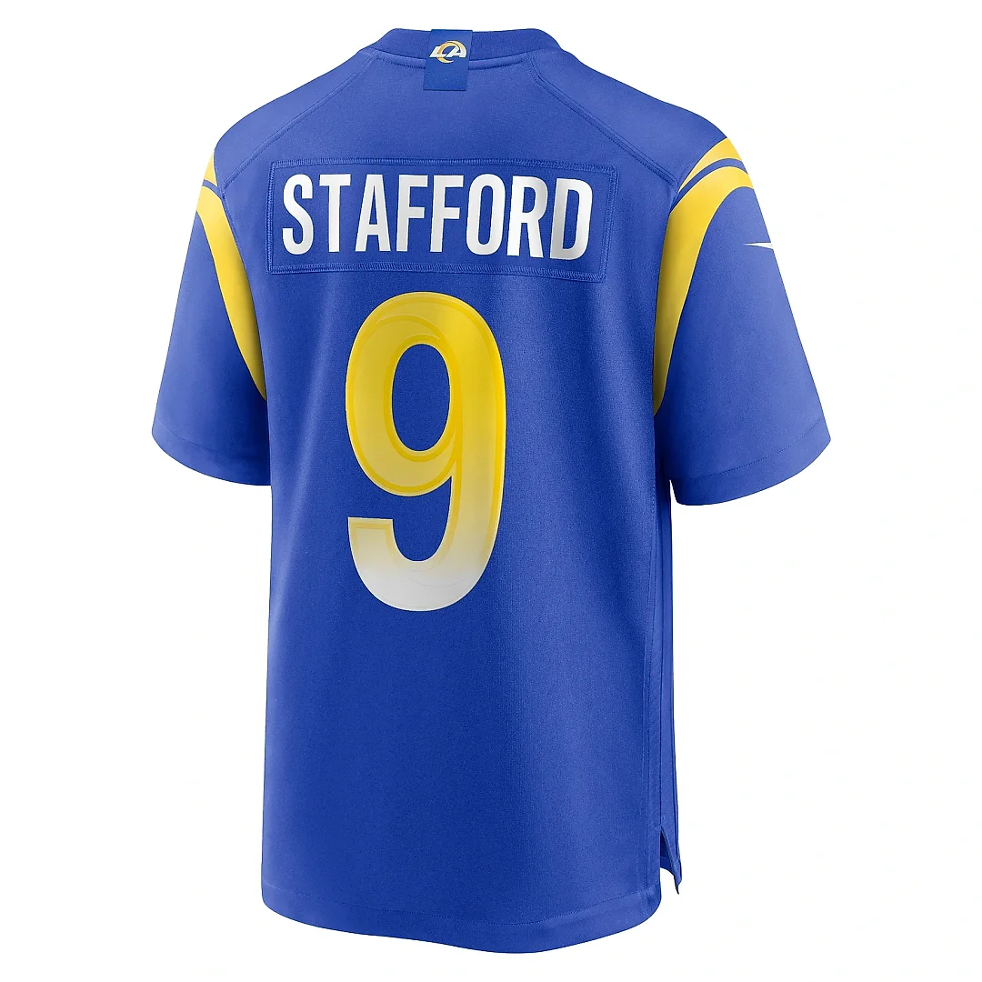 Zennovawear Men's Los Angeles Rams Matthew Stafford Royal Player Game Jersey