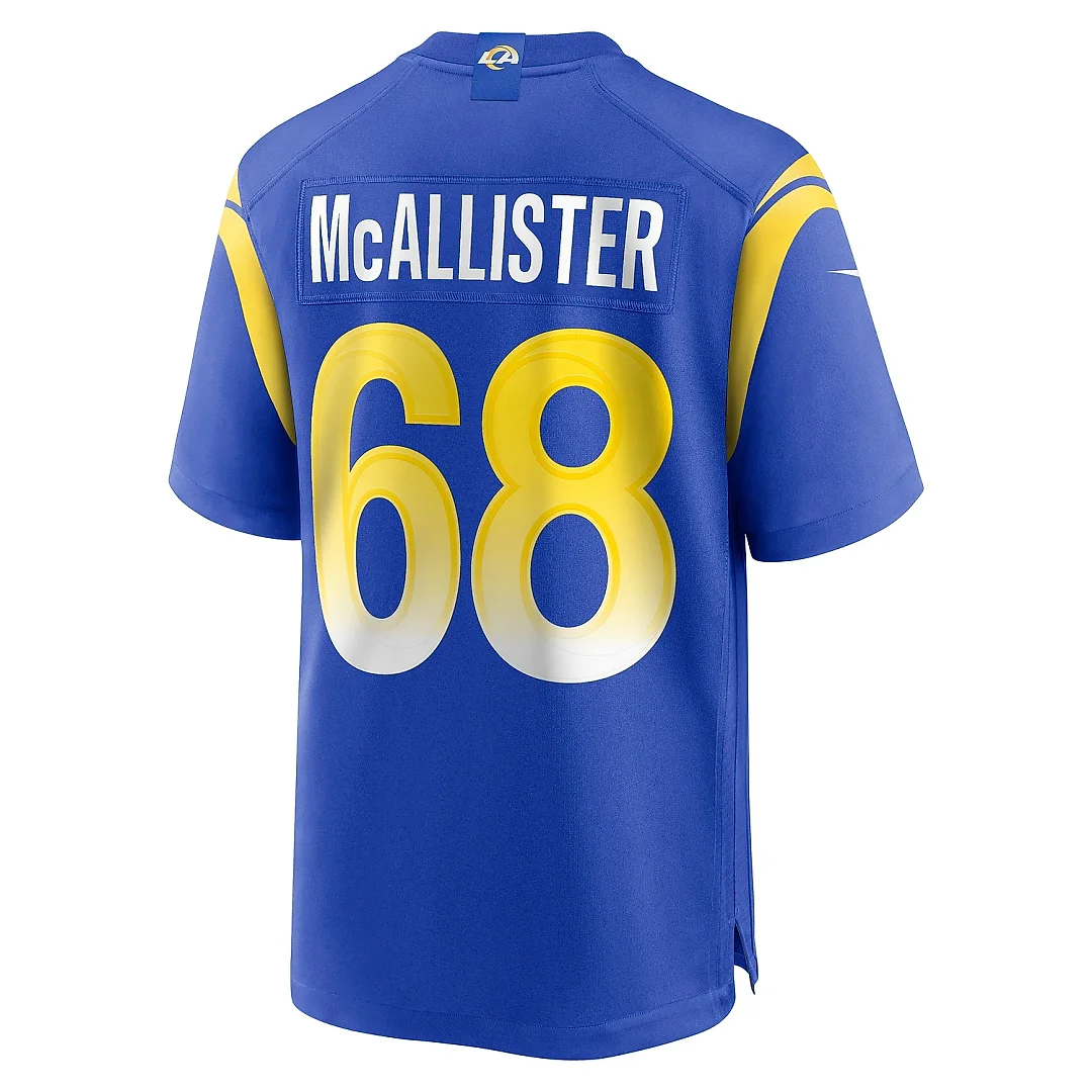 Zennovawear Men's Los Angeles Rams Mike McAllister Royal Home Game Jersey
