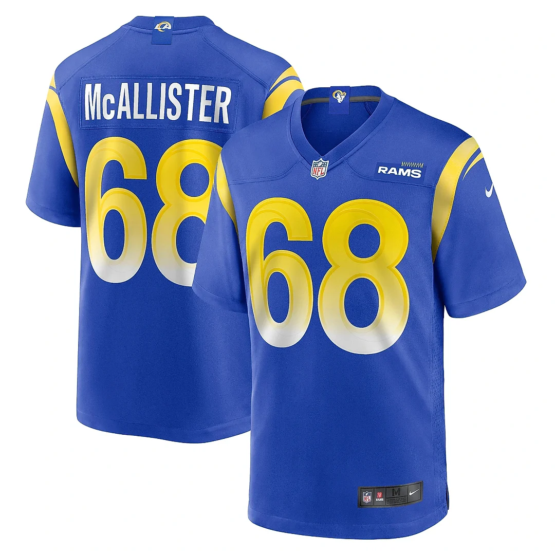 Zennovawear Men's Los Angeles Rams Mike McAllister Royal Home Game Jersey
