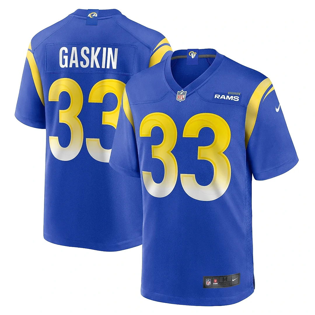 Zennovawear Men's Los Angeles Rams Myles Gaskin Royal Game Jersey