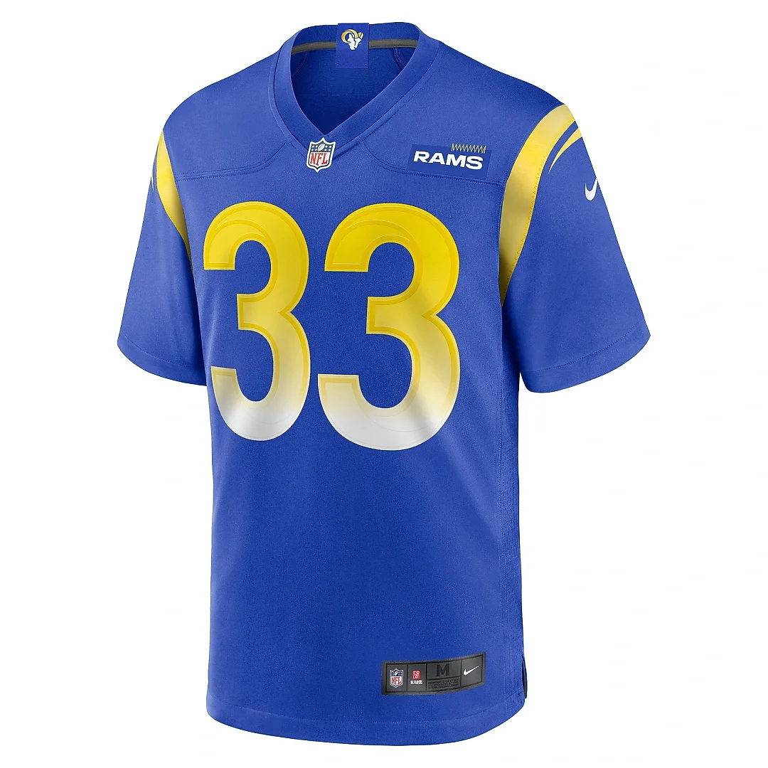 Zennovawear Men's Los Angeles Rams Myles Gaskin Royal Game Jersey