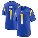 Zennovawear Men's Los Angeles Rams Number 1 Dad Royal Game Jersey