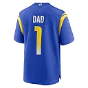 Zennovawear Men's Los Angeles Rams Number 1 Dad Royal Game Jersey
