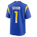Zennovawear Men's Los Angeles Rams Number 1 Groom Royal Game Jersey