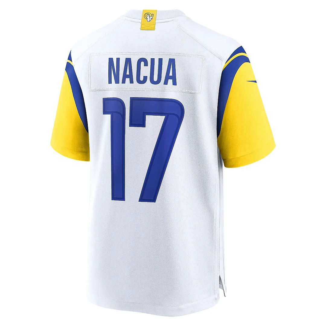 Zennovawear Men's Los Angeles Rams Puka Nacua White Game Jersey