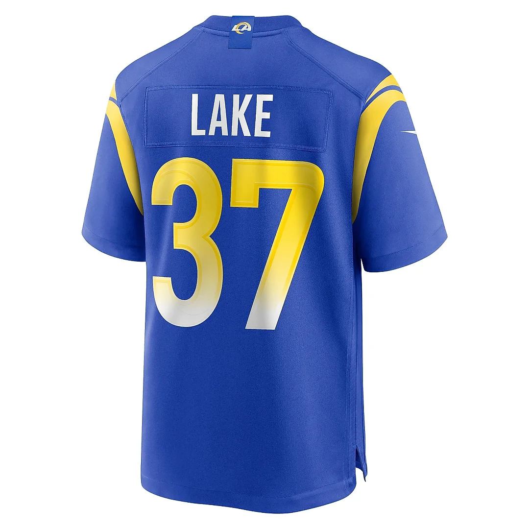 Zennovawear Men's Los Angeles Rams Quentin Lake Royal Game Player Jersey