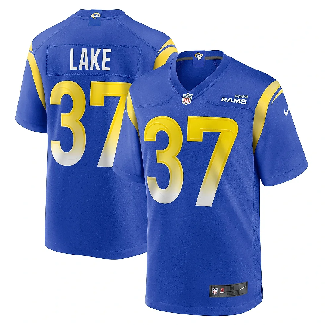 Zennovawear Men's Los Angeles Rams Quentin Lake Royal Game Player Jersey