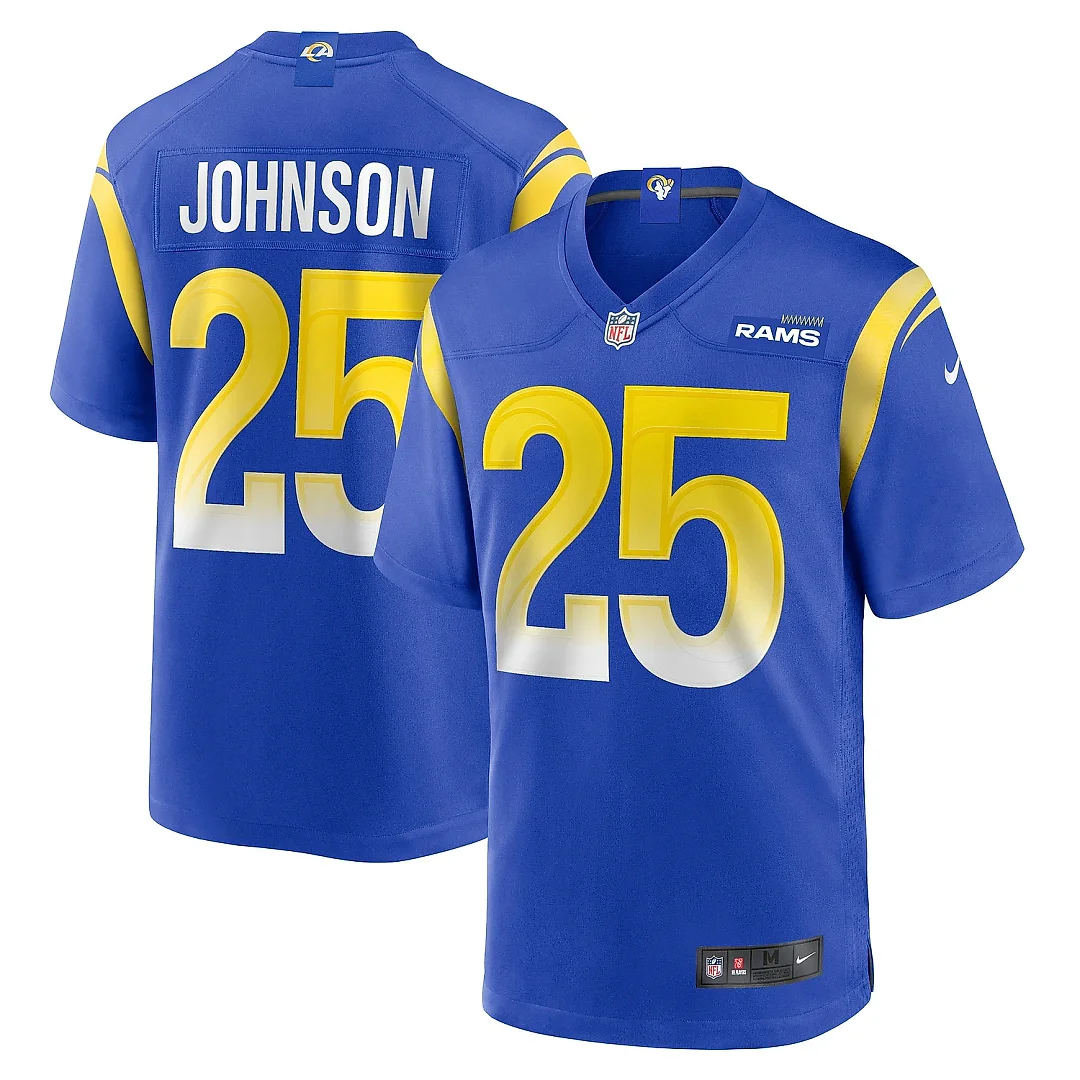 Zennovawear Men's Los Angeles Rams Quindell Johnson Royal Team Game Jersey