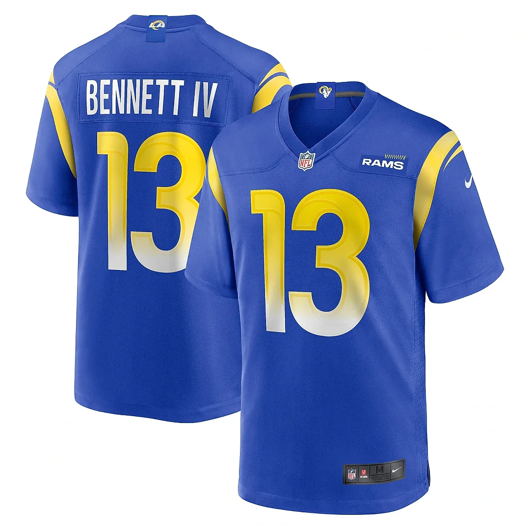 Zennovawear Men's Los Angeles Rams Stetson Bennett Royal Team Game Jersey