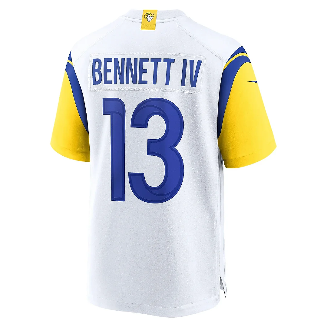 Zennovawear Men's Los Angeles Rams Stetson Bennett White Game Jersey