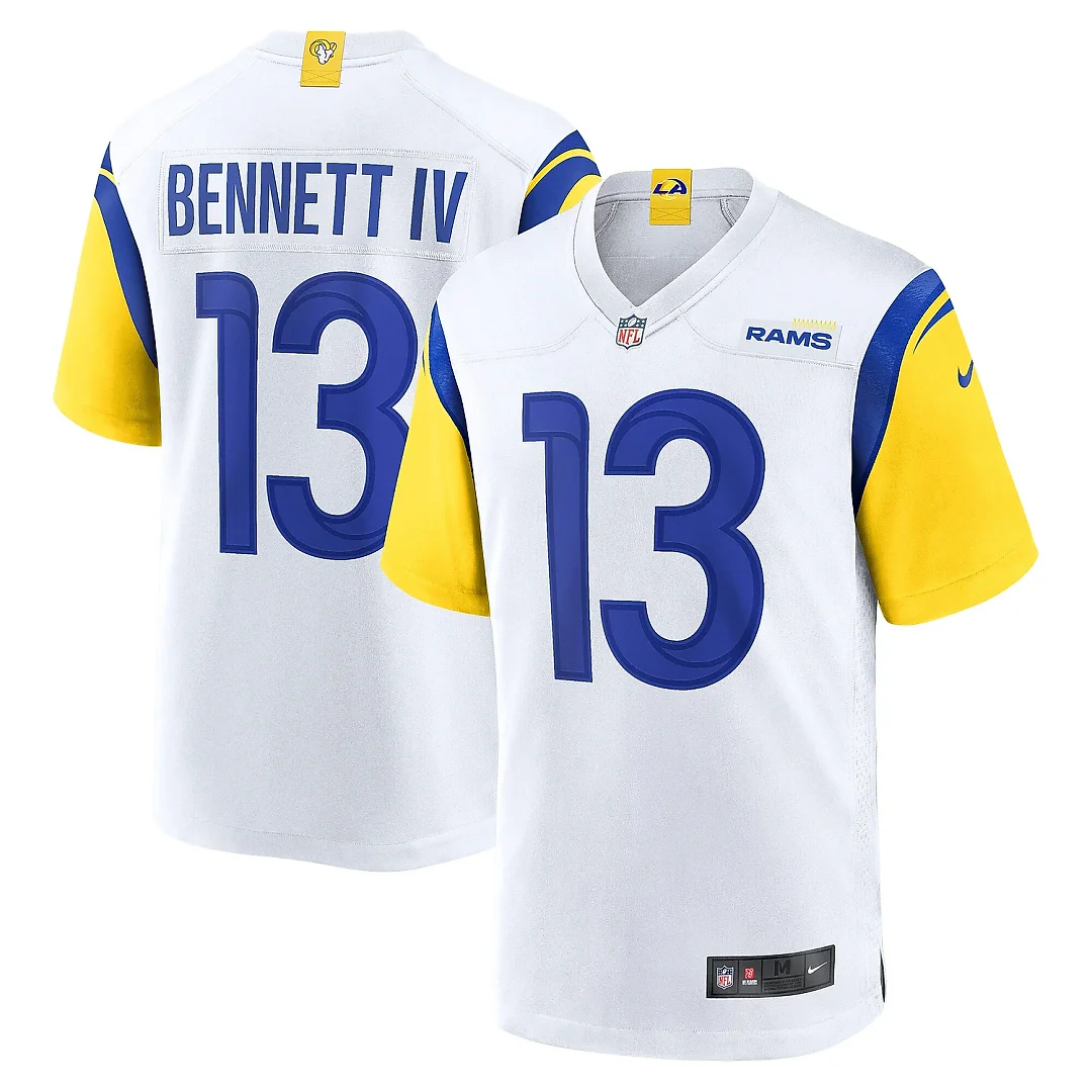 Zennovawear Men's Los Angeles Rams Stetson Bennett White Game Jersey