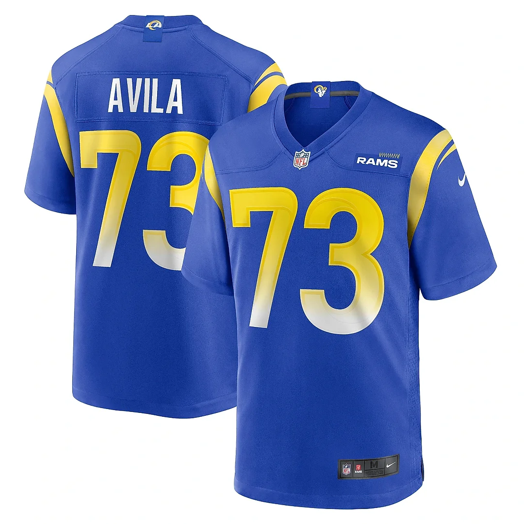Zennovawear Men's Los Angeles Rams Steve Avila Royal Home Game Jersey