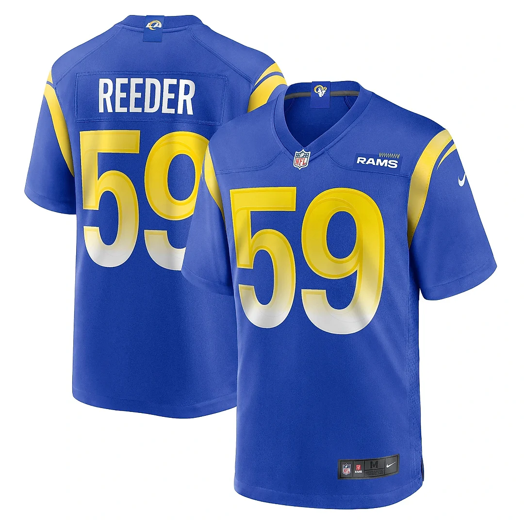 Zennovawear Men's Los Angeles Rams Troy Reeder Royal Team Game Jersey
