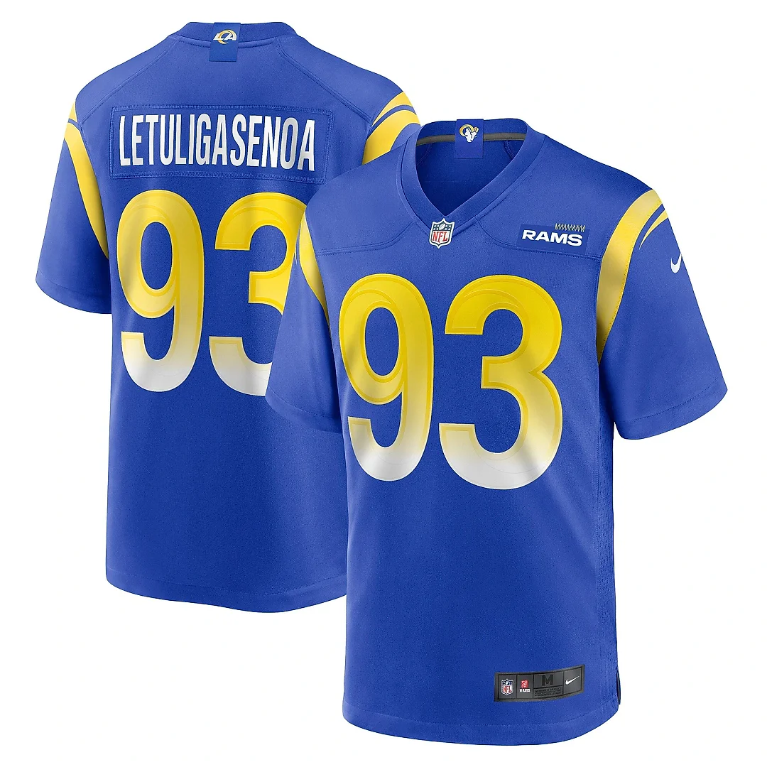 Zennovawear Men's Los Angeles Rams Tuli Letuligasenoa Royal Game Jersey