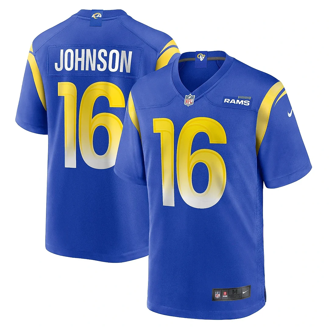 Zennovawear Men's Los Angeles Rams Tyler Johnson Royal Team Game Jersey