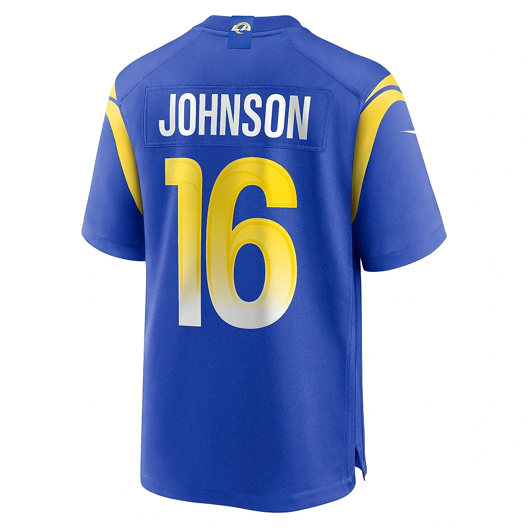 Zennovawear Men's Los Angeles Rams Tyler Johnson Royal Team Game Jersey