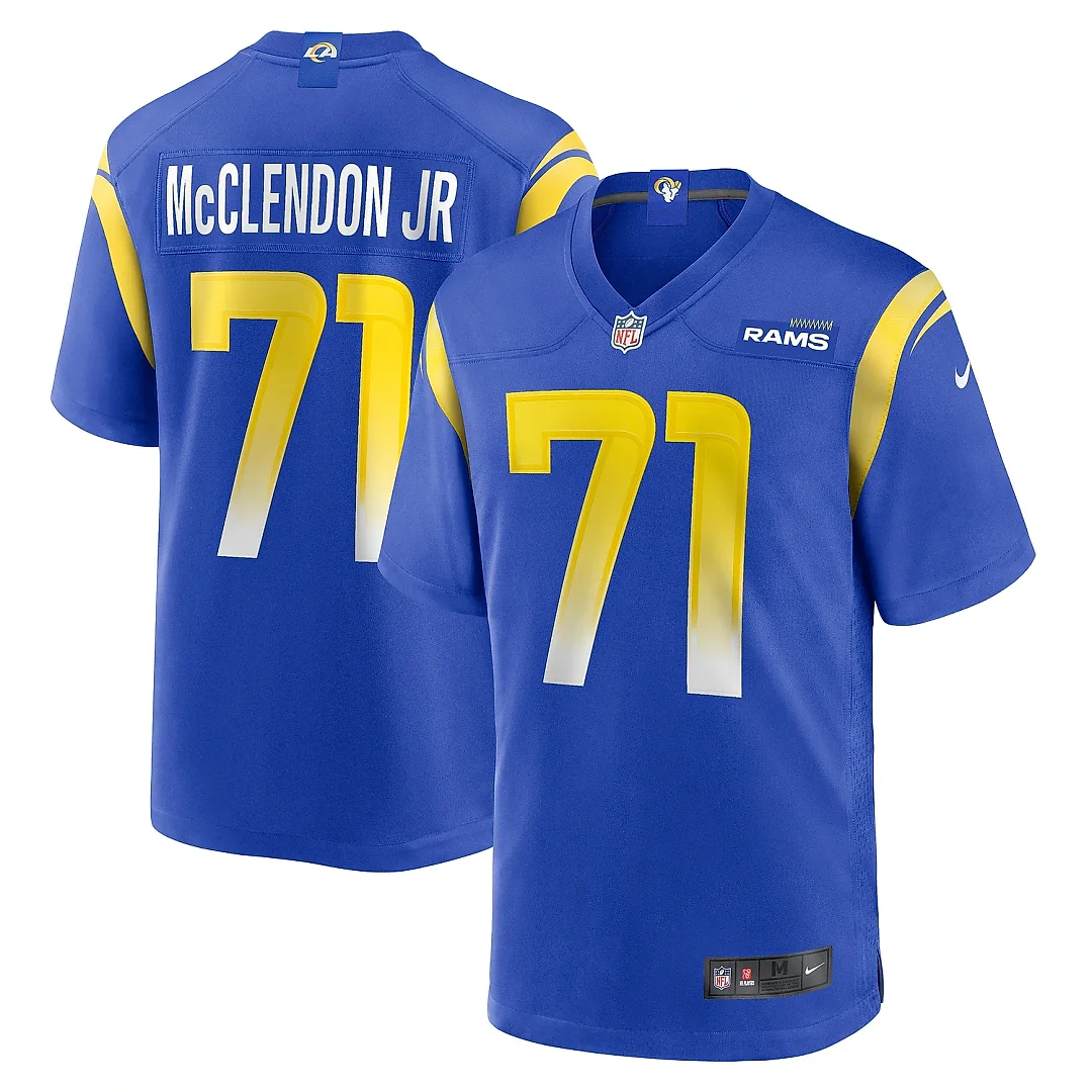 Zennovawear Men's Los Angeles Rams Warren McClendon Jr. Royal Team Game Jersey
