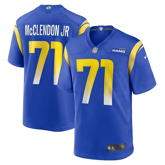 Zennovawear Men's Los Angeles Rams Warren McClendon Jr. Royal Team Game Jersey