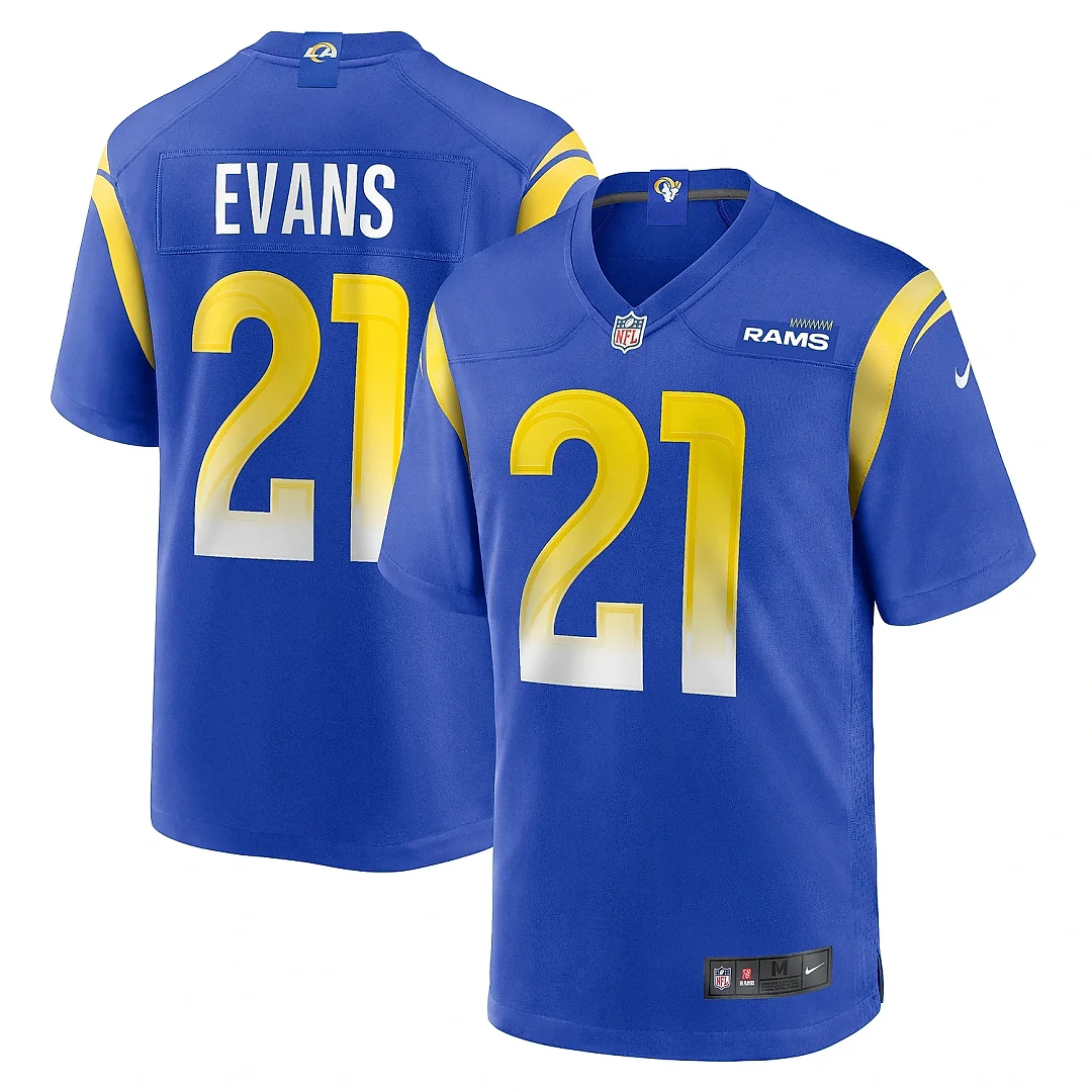 Zennovawear Men's Los Angeles Rams Zach Evans Royal Home Game Jersey