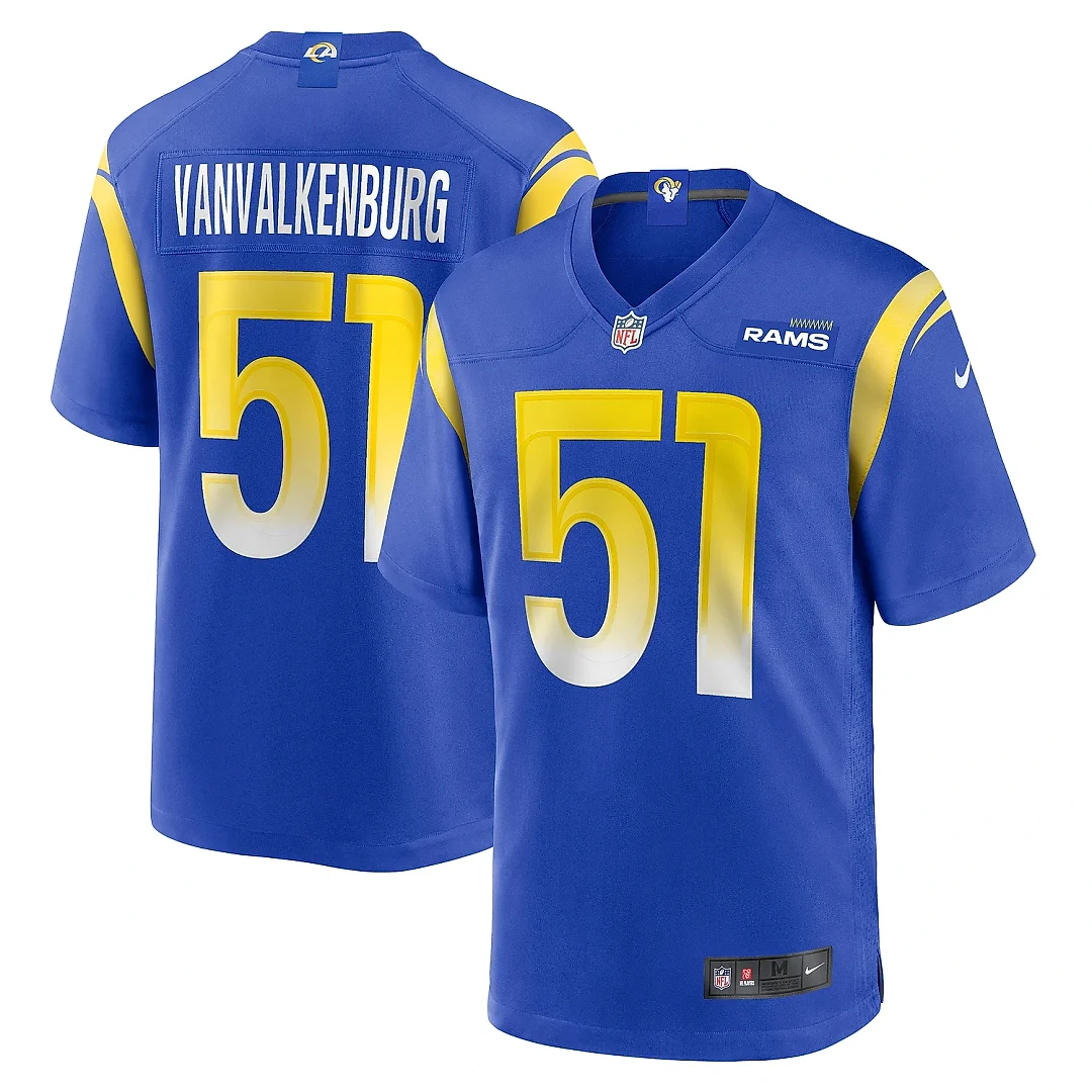 Zennovawear Men's Los Angeles Rams Zach VanValkenburg Royal Team Game Jersey
