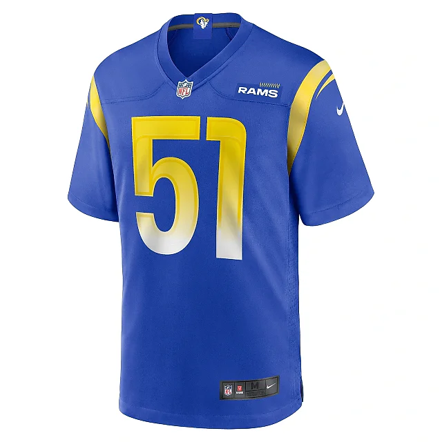 Zennovawear Men's Los Angeles Rams Zach VanValkenburg Royal Team Game Jersey