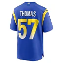 Zennovawear Men's Los Angeles Rams Zachary Thomas Royal Team Game Jersey
