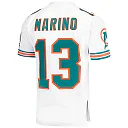 Zennovawear Men's Miami Dolphins 1995 Dan Marino Mitchell & Ness White Throwback Retired Player Pocket Jersey