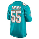Zennovawear Men's Miami Dolphins Aaron Brewer Aqua Game Jersey
